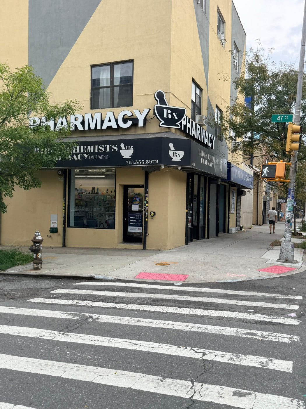 Brooklyn street corner pharmacy, part of the New York cacay oil buyer's guide
